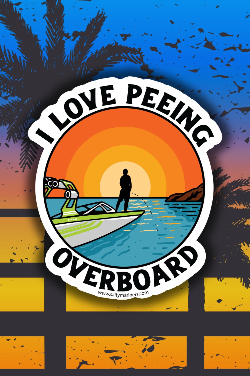 Funny boating vinyl stickers and decals for boats, coolers, and gear. Lake life designs for salty captains and water junkies.