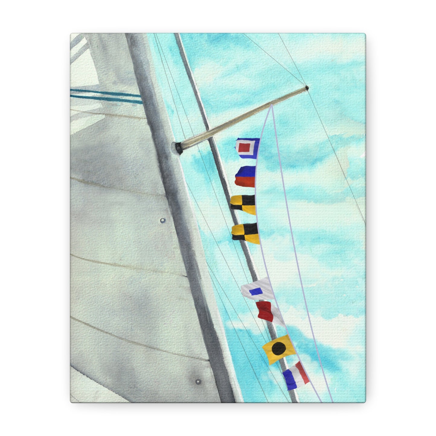 Front view of nautical flag artwork spelling Well Shit – signal flags for funny coastal wall decor