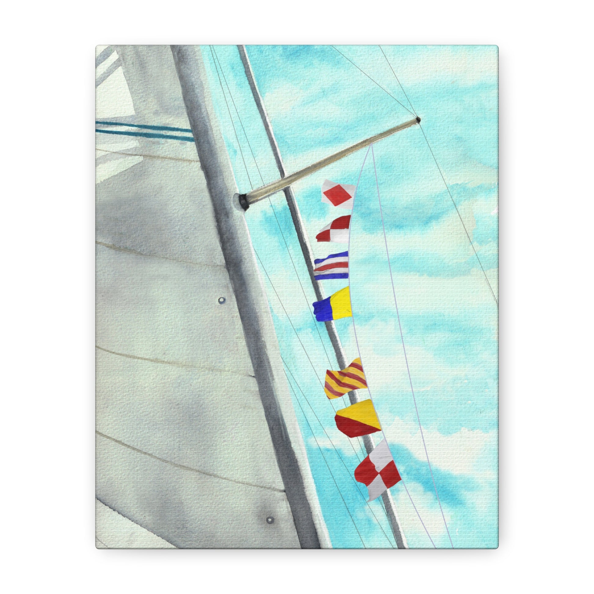 Front-facing close-up of “Fuck You” maritime signal flag wall art on white background