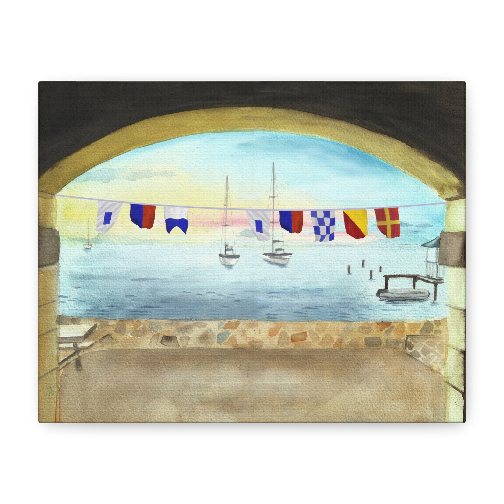 Front view of Sea Señor maritime flag wall art – humorous boating print for coastal spaces