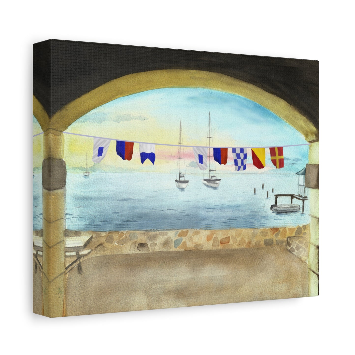 Side view of Sea Señor signal flag wall art – funny nautical decor with sail-inspired design