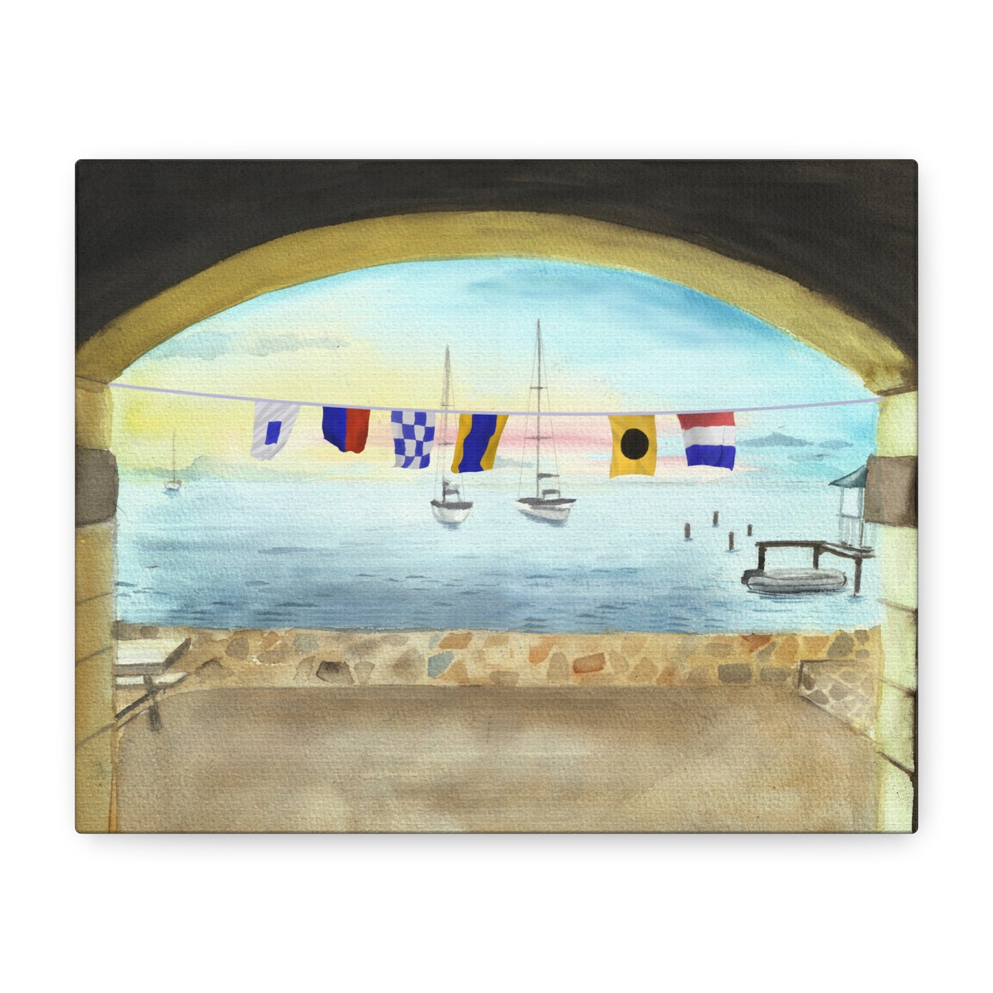 Front view of Send It maritime flag wall art – funny nautical signal flag artwork